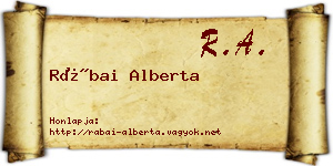 Rábai Alberta névjegykártya
